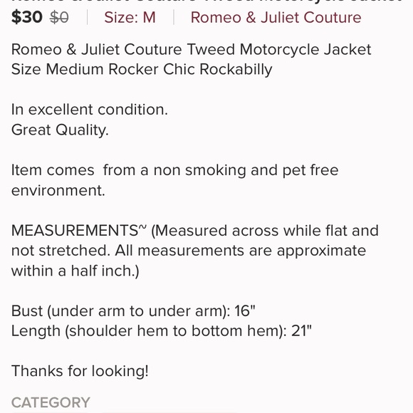 ❌SOLD❌🍁Romeo and Juliet couture Jacket - Picture 6 of 6